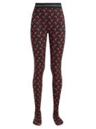 Matchesfashion.com Marine Serre - Crescent Moon Print Leggings - Womens - Black Multi