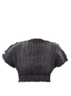 Totme - Crinkled-silk Cropped Top - Womens - Black