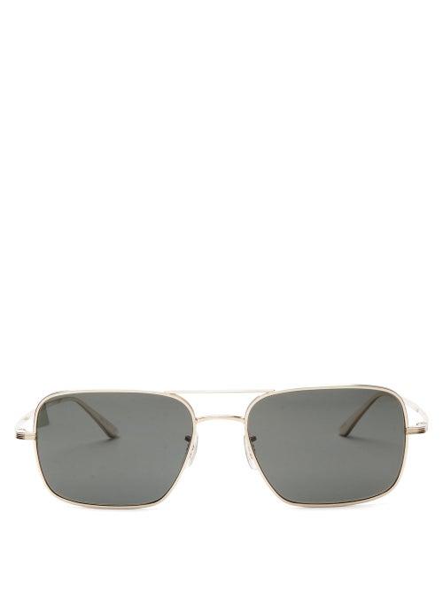 Matchesfashion.com The Row - X Oliver Peoples Victory La Square Sunglasses - Womens - Dark Blue