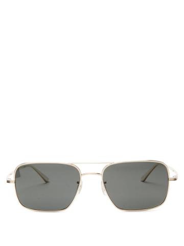 Matchesfashion.com The Row - X Oliver Peoples Victory La Square Sunglasses - Womens - Dark Blue