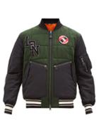 Matchesfashion.com Burberry - Kingsbury Wool Varsity Jacket - Mens - Green Multi