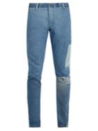 Longjourney Utility Slim-leg Patchwork Jeans