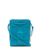 Bottega Veneta - Cassette Medium Intrecciato Leather Bucket Bag - Womens - Blue