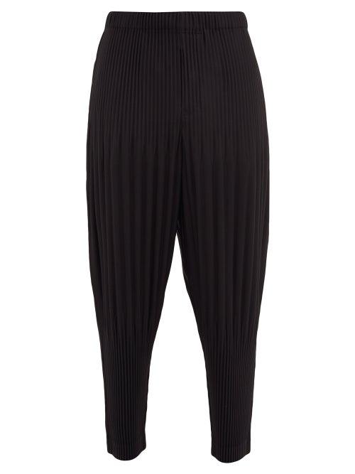 Matchesfashion.com Homme Pliss Issey Miyake - Technical Pleated-jersey Tapered-leg Trousers - Mens - Black