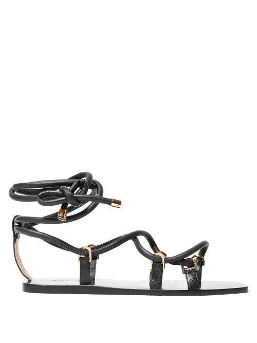 Matchesfashion.com Jimmy Choo - Aziza Wrap Around Leather Sandals - Womens - Black