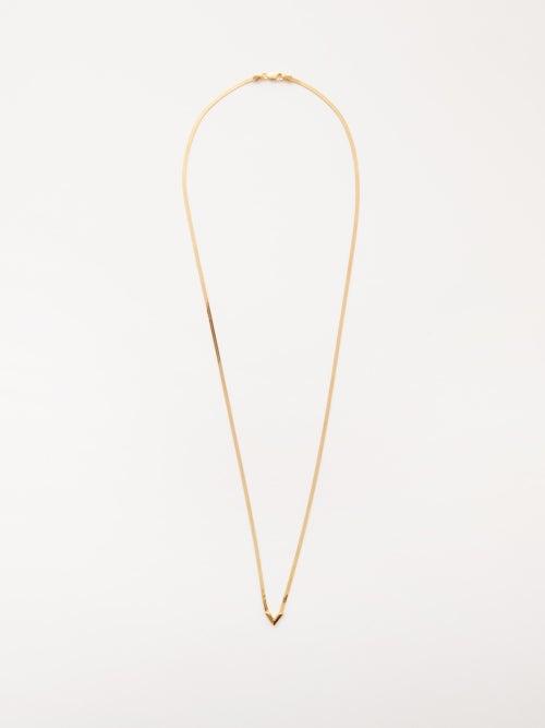 Bottega Veneta - V-pendant 18kt Gold-plated Necklace - Mens - Gold