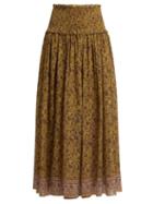 Matchesfashion.com Zimmermann - Juniper Cotton And Silk Blend Maxi Skirt - Womens - Gold Multi