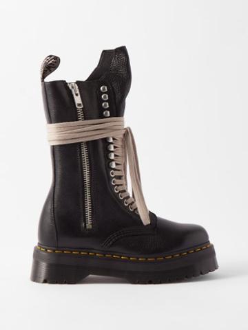 Rick Owens X Dr. Martens - 1918 Quad-sole Leather Boots - Womens - Black