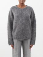 Toteme - Boxy Alpaca-blend Sweater - Womens - Dark Grey