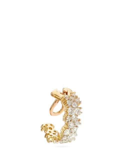 Matchesfashion.com Ana Khouri - Mirian Diamond And 18kt Gold Clip Ear Cuff - Womens - Diamond