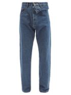 Matchesfashion.com Y/project - Asymmetric-waist Organic-cotton Jeans - Mens - Navy