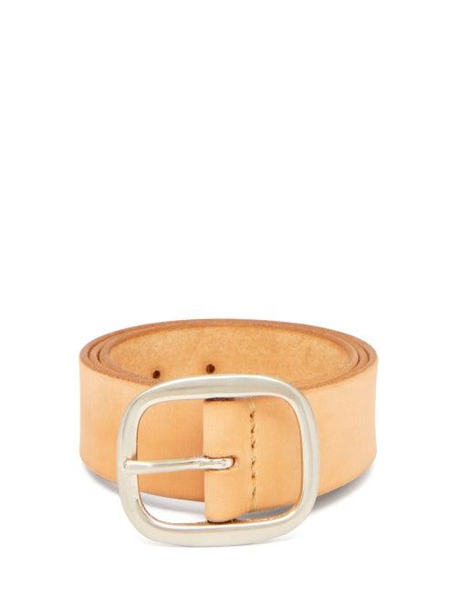 Matchesfashion.com Maximum Henry - Wide Patinated Leather Belt - Mens - Beige