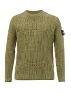 Stone Island - Knitted Cotton-blend Sweater - Mens - Green
