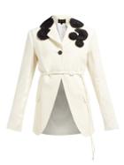 Matchesfashion.com Ann Demeulemeester - Rose Appliqu Single Breasted Cotton Blazer - Womens - White Multi