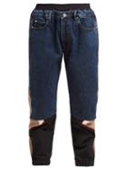 Matchesfashion.com Martine Rose - Hybrid Denim Panel Track Pants - Womens - Blue Multi