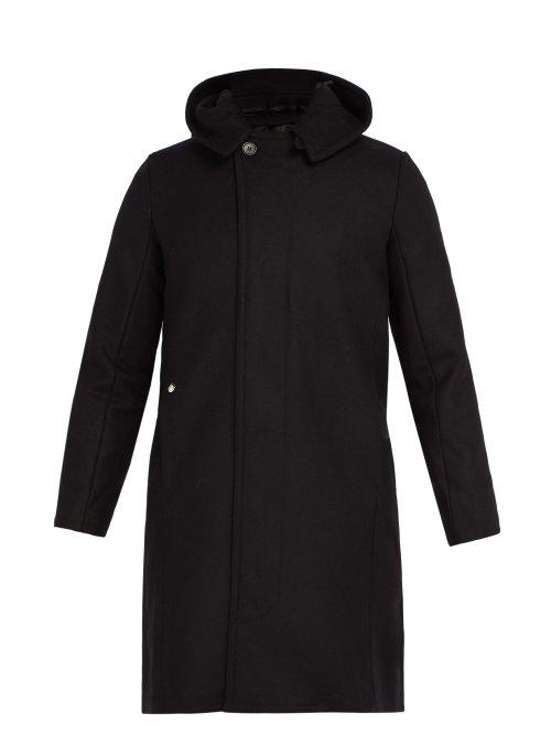 Matchesfashion.com Bless - Hooded Virgin Wool Coat - Mens - Black