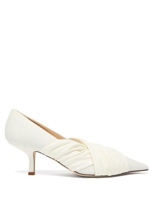 Matchesfashion.com Midnight 00 - Point-toe Stretch-jersey Pumps - Womens - White