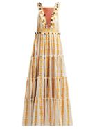 Matchesfashion.com Dodo Bar Or - Alicia Embroidered Cotton Maxi Dress - Womens - Yellow Multi