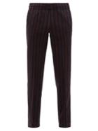 Matchesfashion.com Missoni - Striped Knitted Wool Blend Trousers - Mens - Navy Multi