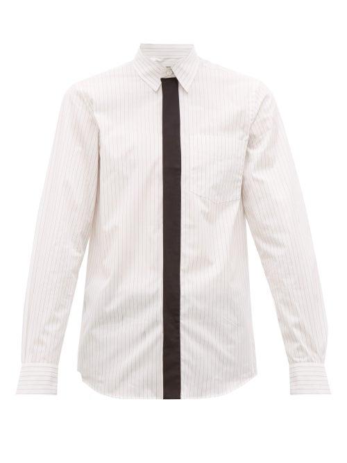 Matchesfashion.com Stella Mccartney - Nicholas Contrast Trim Pinstriped Shirt - Mens - White