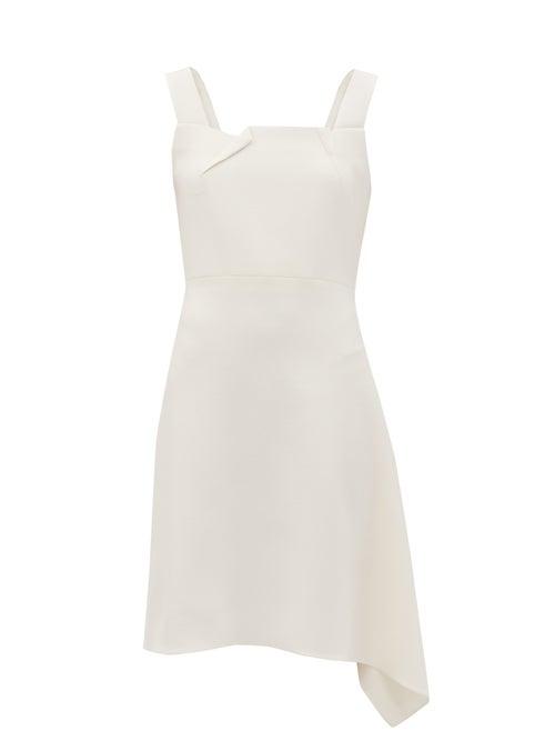 Matchesfashion.com Roland Mouret - Caracalla Asymmetric-hem Cady-crepe Dress - Womens - White