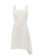 Matchesfashion.com Roland Mouret - Caracalla Asymmetric-hem Cady-crepe Dress - Womens - White
