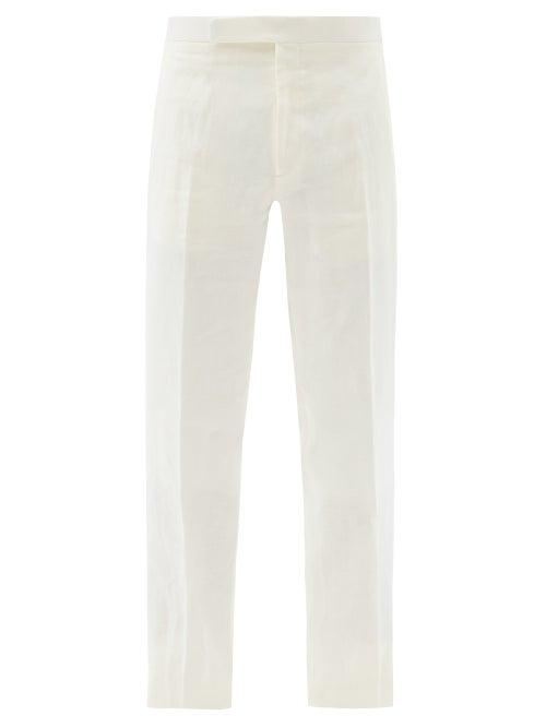 Matchesfashion.com Ralph Lauren Purple Label - Gregory Linen Trousers - Mens - Cream