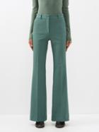 Joseph - Morrissey Tailored Flared Trousers - Womens - Dark Green
