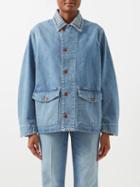 Re/done - 70s Chore Embroidered-collar Denim Jacket - Womens - Light Denim