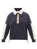 Bogner - Hedy Faux-shearling And Jersey Golf Sweatshirt - Womens - Navy Multi