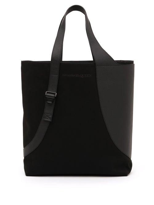 Alexander Mcqueen - Harness Logo-embroidered Gabardine Tote Bag - Mens - Black