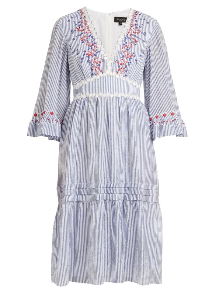 Saloni June Striped Seersucker Dress