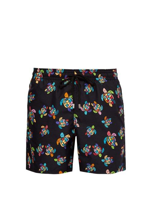 Matchesfashion.com Vilebrequin - Moorea Turtle Print Swim Shorts - Mens - Black Multi