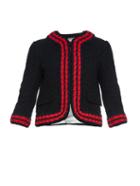 Gucci Collarless Tweed Jacket