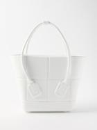 Bottega Veneta - Arco Small Intrecciato-effect Rubber Tote Bag - Womens - White