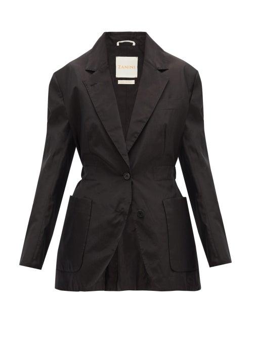 Matchesfashion.com Zanini - Single-breasted Tie-back Blazer - Womens - Black