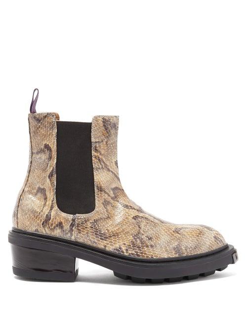 Matchesfashion.com Eytys - Nikita Heeled Python-effect Leather Chelsea Boots - Mens - Python