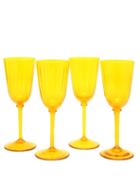 Matchesfashion.com La Doublej - X Salviati Set Of Four Murano Wine Glasses - Womens - Yellow