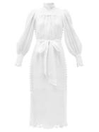 Matchesfashion.com Zimmermann - Luminous Embroidered Linen-voile Dress - Womens - White