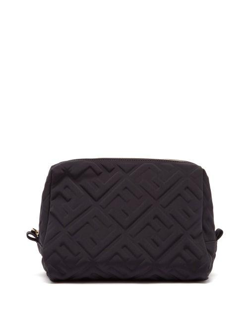 Matchesfashion.com Fendi - Ff-embossed Neoprene Makeup Bag - Womens - Black