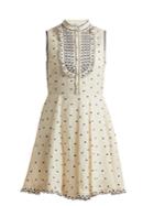 Redvalentino Polka-dot Scallop-edged Cotton Dress