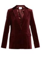 Matchesfashion.com Frame - Single Breasted Velvet Blazer - Womens - Burgundy