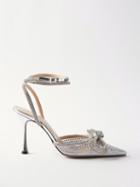 Mach & Mach - Double-bow 100 Crystal-embellished Pvc Pumps - Womens - Silver White