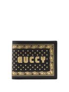Matchesfashion.com Gucci - Logo Print Bi Fold Leather Wallet - Mens - Black Multi