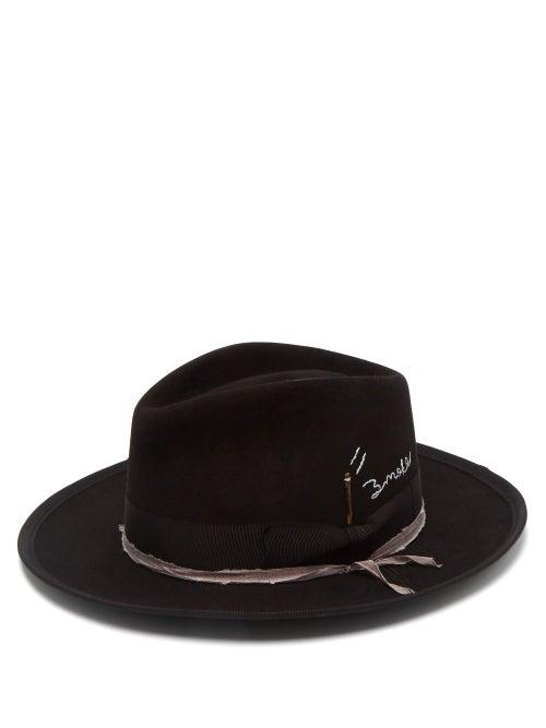 Matchesfashion.com Nick Fouquet - Violet Smoke Felt Fedora - Mens - Black
