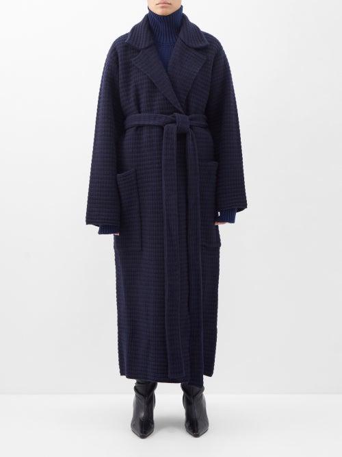 Sa Su Phi - Caroline Belted Wool-blend Coat - Womens - Navy