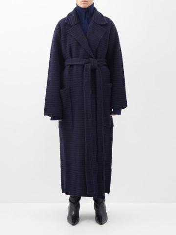 Sa Su Phi - Caroline Belted Wool-blend Coat - Womens - Navy
