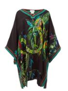 Matchesfashion.com Camilla - River Cruise Embellished Silk Kaftan - Womens - Black Print