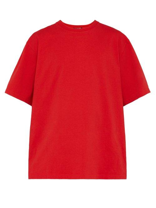Matchesfashion.com Calvin Klein 205w39nyc - Logo Embroidered Oversized Cotton T Shirt - Mens - Red