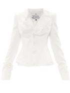Matchesfashion.com Vivienne Westwood - Draped Single-breasted Satin Jacket - Womens - White